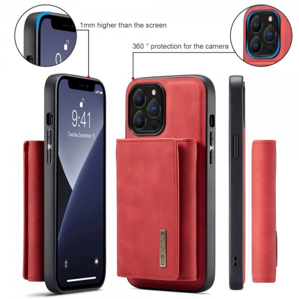 Dg.Ming iPhone 15 Pro Max Kuori M1 Series Irrotettava Korttipidike Punainen