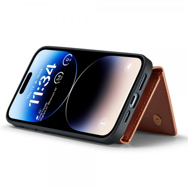 Dg.Ming iPhone 15 Pro Max Suojakuori M3-sarja Irrotettava Korttipidike Glitter Ruusukulta