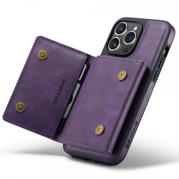 Dg.Ming iPhone 15 Pro Max -kuori, M5-sarja, irrotettava korttipidike, violetti