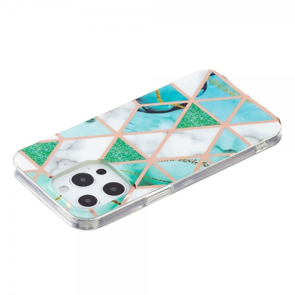 iPhone 15 Pro Max Kuori Marmorikuvio Vihreä Valkoinen
