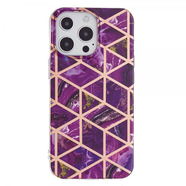 iPhone 15 Pro Max Kuori Marmorikuvio Violetti
