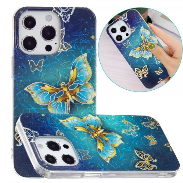 iPhone 15 Pro Max Kuori Marmorikuvio Punainen Vaaleanpunainen