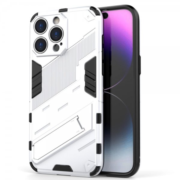 iPhone 15 Pro Max Kuori telineellä Valkoinen