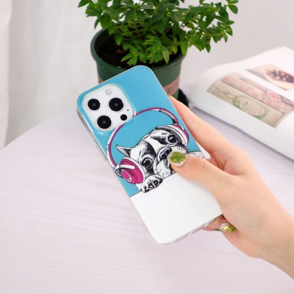 iPhone 15 Pro Max Kuori Koira kuulokkeilla