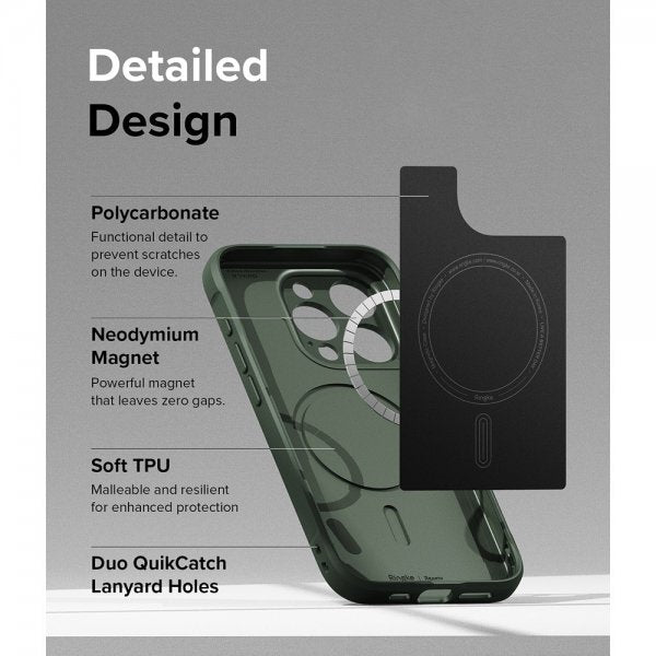 Ringke iPhone 15 Pro Max Kuori Onyx Magnetic Dark Green