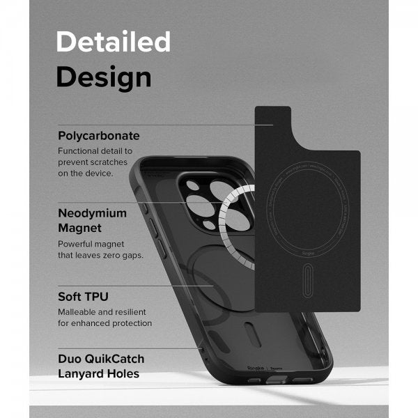 Ringke iPhone 15 Pro Max -suojakuori Onyx Magnetic Musta