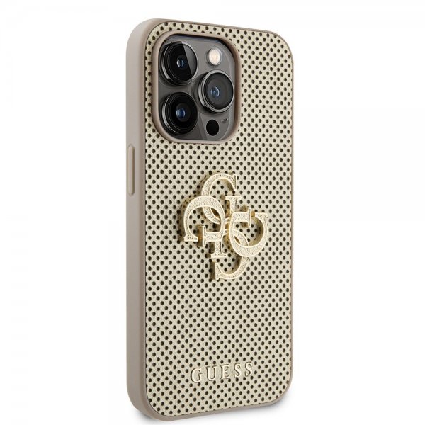 Guess iPhone 15 Pro Max Kuori Perforated Glitter Kulta