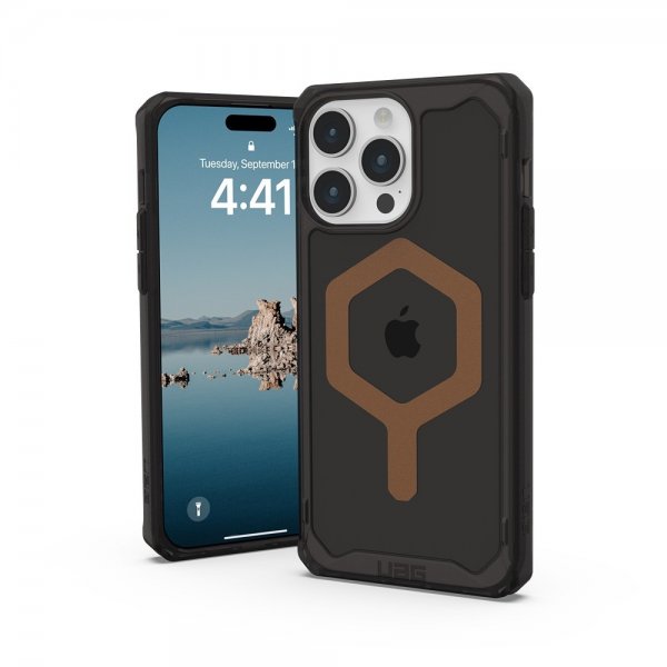 Urban Armor Gear (UAG) iPhone 15 Pro Max -suojakuori Plyo MagSafe, musta/pronssi