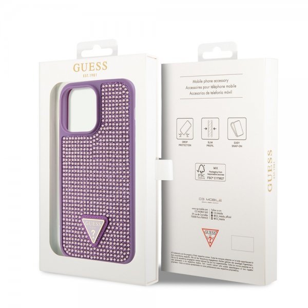 Guess iPhone 15 Pro Max Kuori Rhinestone Lila