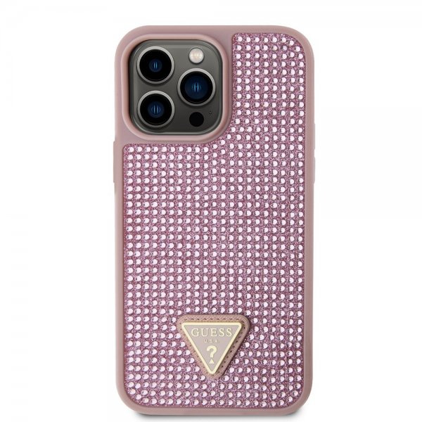 Guess iPhone 15 Pro Max Suojakuori Rhinestone Ruusukulta