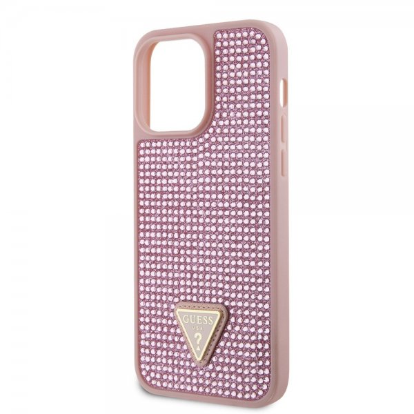 Guess iPhone 15 Pro Max Suojakuori Rhinestone Ruusukulta