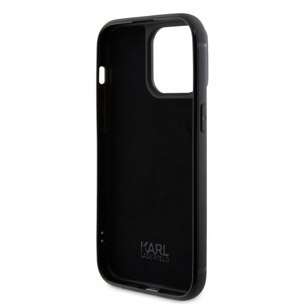 Karl Lagerfeld iPhone 15 Pro Max Kuori Rhinestone Silver