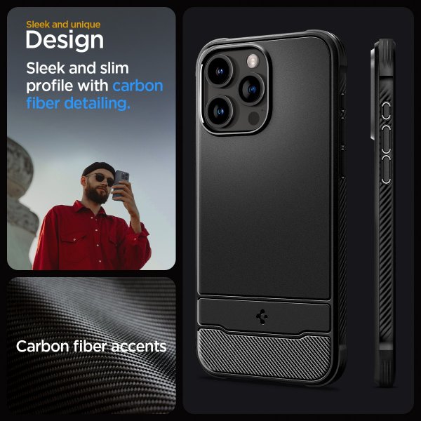 Spigen iPhone 15 Pro Max Kuori Rugged Armor MagFit Matte Black