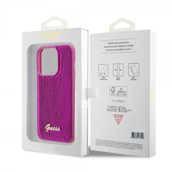 Guess iPhone 15 Pro Max Kuori Sequin Fuschia