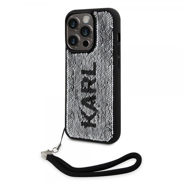 Karl Lagerfeld iPhone 15 Pro Max Kuori Sequin Musta