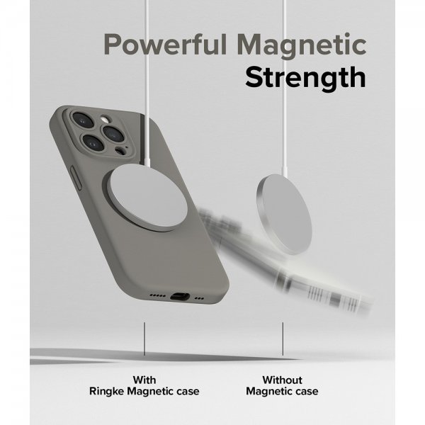 Ringke iPhone 15 Pro Max Kuori Silicone Magnetic Harmaa