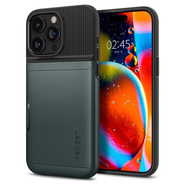 Spigen iPhone 15 Pro Max Kuori Slim Armor CS Abyss Green