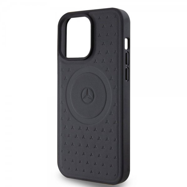Mercedes Benz iPhone 15 Pro Max Kuori Star Pattern MagSafe Musta