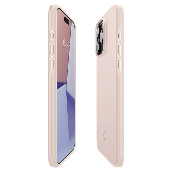 Spigen iPhone 15 Pro Max Thin Fit -kuori, Pink Sand