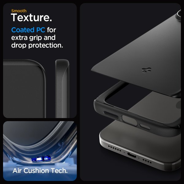 Spigen iPhone 15 Pro Max Thin Fit -suojakuori, musta