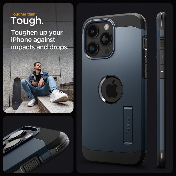 Spigen iPhone 15 Pro Max Suojakuori Tough Armor MagFit Metal Slate
