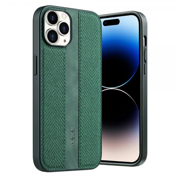 X-Level iPhone 15 Pro Max -kangastekstuuri, vihreä