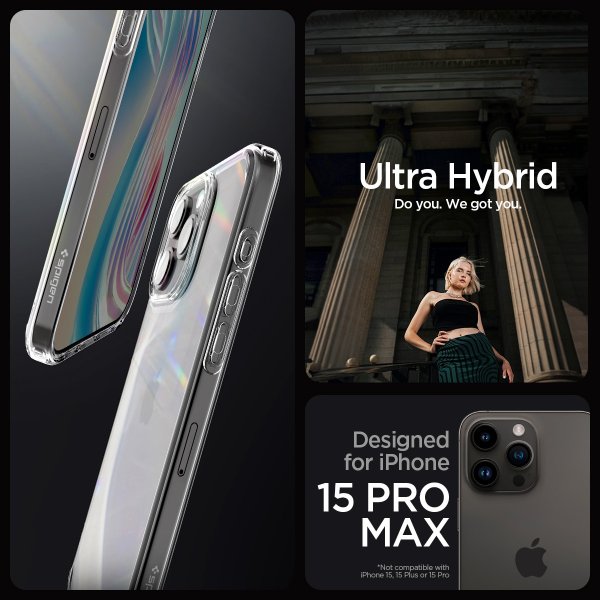 Spigen iPhone 15 Pro Max Kuori Ultra Hybrid Crystal Clear
