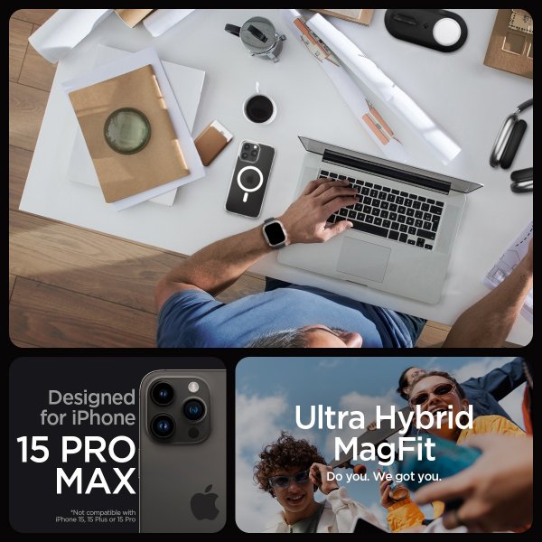 Spigen iPhone 15 Pro Max Kuori Ultra Hybrid MagFit Frost Clear