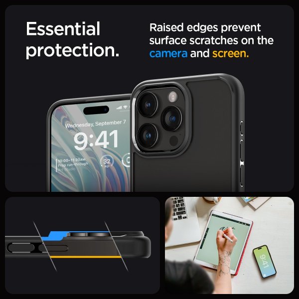 Spigen iPhone 15 Pro Max Kuori Ultra Hybrid Matte Mattamusta