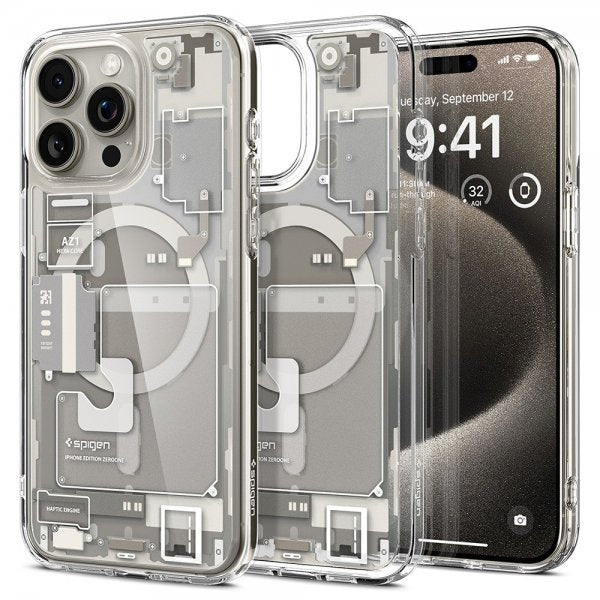 Spigen iPhone 15 Pro Max Kuori Ultra Hybrid Zero One MagFit Natural Titanium