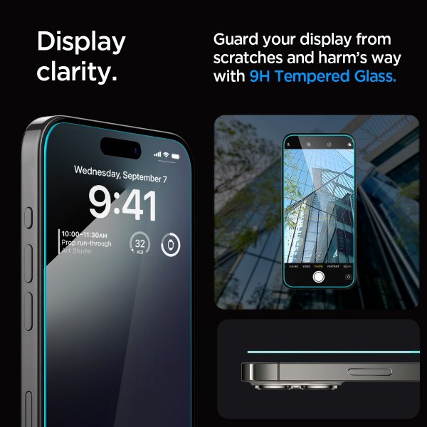 Spigen iPhone 15 Pro Max Näytönsuoja GLAS.tR EZ Fit 2-pakkaus
