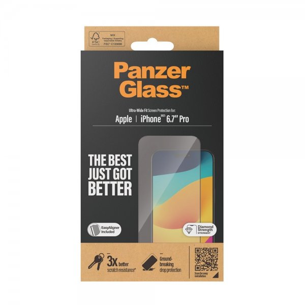 PanzerGlass iPhone 15 Pro Max -näytönsuoja Ultra-Wide Fit EasyAligner