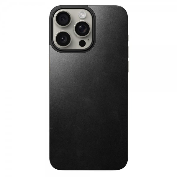 Nomad iPhone 15 Pro Max Skin Magnetic nahkainen takakansi Horween Musta