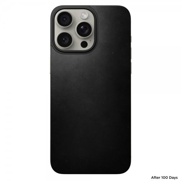 Nomad iPhone 15 Pro Max Skin Magnetic nahkainen takakansi Horween Musta