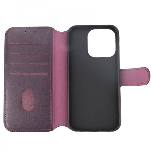 Rvelon iPhone 15 Pro -suojakuori, aitoa nahkaa, violetti