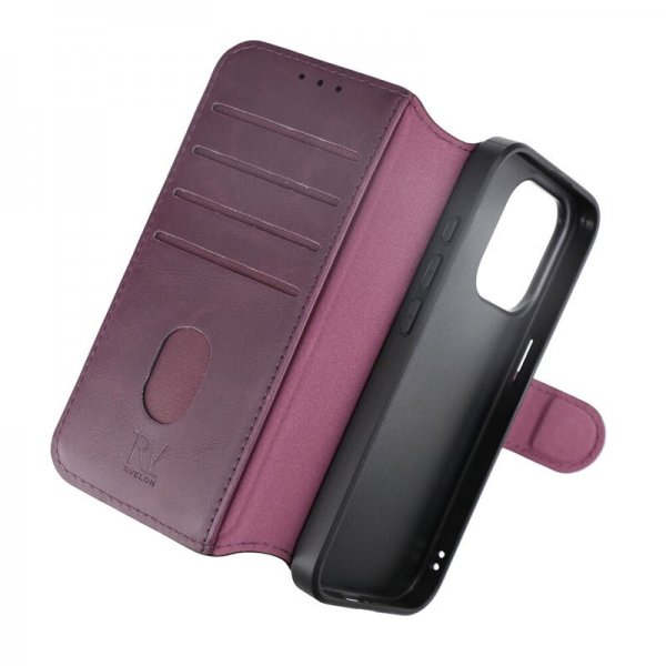 Rvelon iPhone 15 Pro Kotelo 4 korttipaikkaa MagSafe violetti