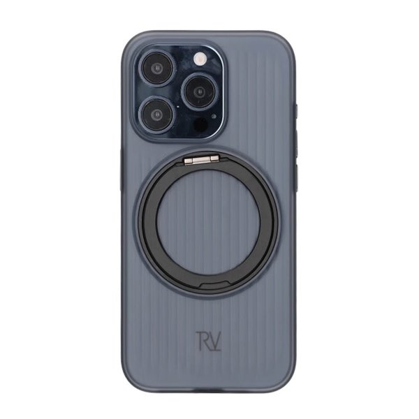 Rvelon iPhone 15 Pro Kuori Pyörivä MagSafe Jalusta Musta