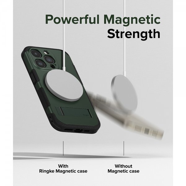 Ringke iPhone 15 Pro -suojakuori Alles MagSafe, tummanvihreä