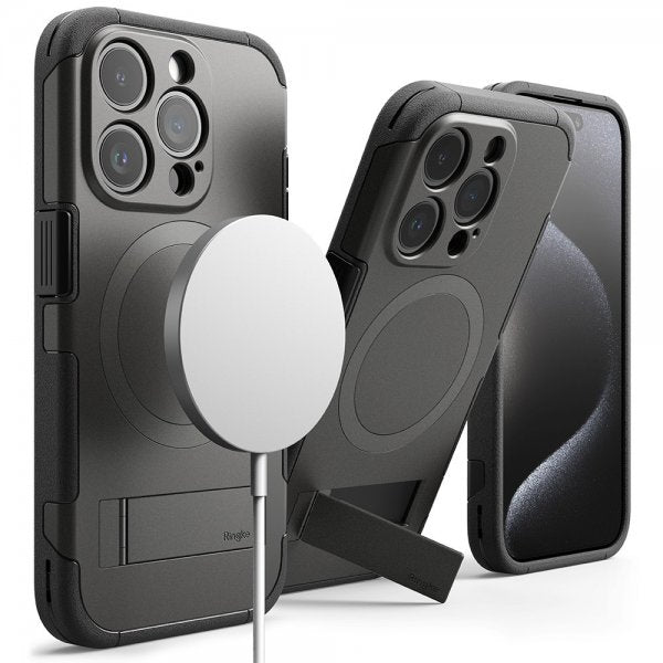 Ringke iPhone 15 Pro -suojakuori Alles MagSafe Gun Metal