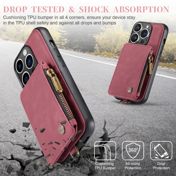 CaseMe iPhone 15 Pro -suojakuori C20 Series Punainen