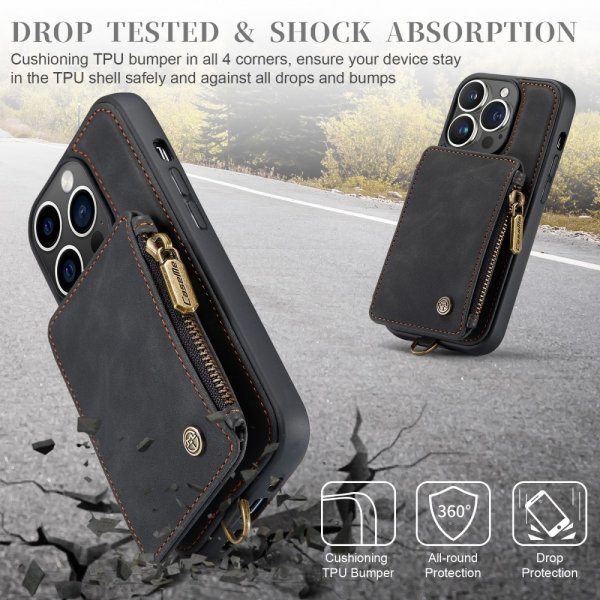 CaseMe iPhone 15 Pro -suojakuori C20 Series, musta