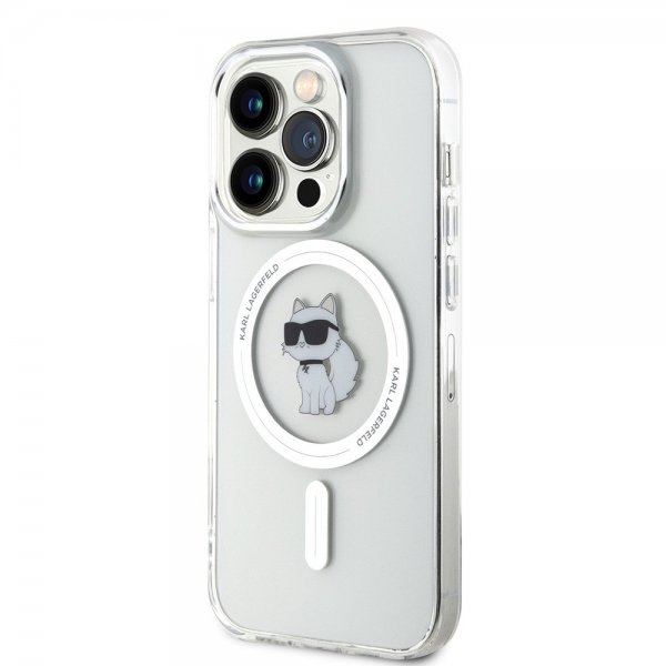 Karl Lagerfeld iPhone 15 Pro -kuori Choupette MagSafe Transparent