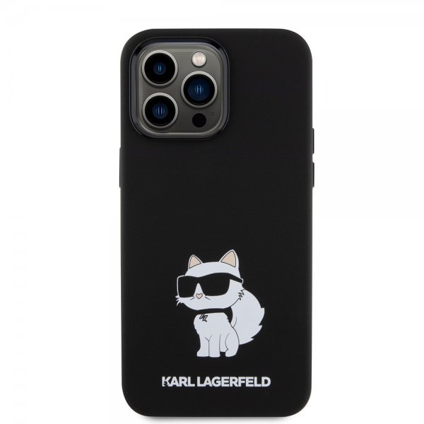 Karl Lagerfeld iPhone 15 Pro -suojakuori Choupette NFT, musta