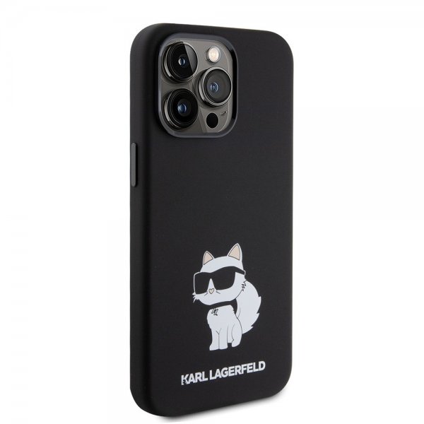 Karl Lagerfeld iPhone 15 Pro -suojakuori Choupette NFT, musta