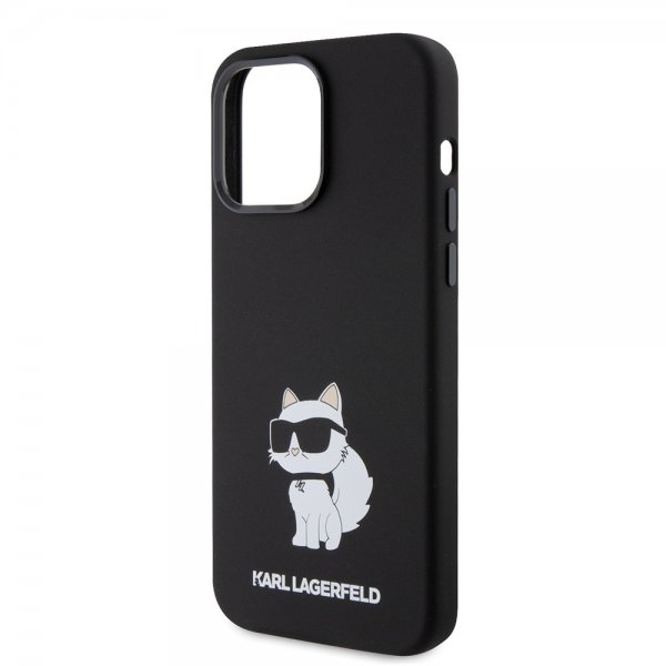 Karl Lagerfeld iPhone 15 Pro -suojakuori Choupette NFT, musta