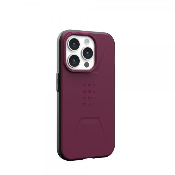 Urban Armor Gear (UAG) iPhone 15 Pro Civilian MagSafe -suojakuori, bordeaux
