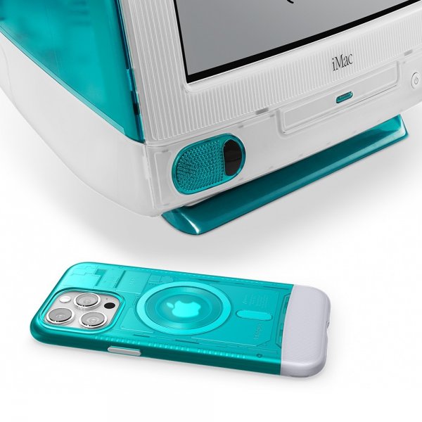 Spigen iPhone 15 Pro -suojakuori Classic C1 MagFit Bondi Blue