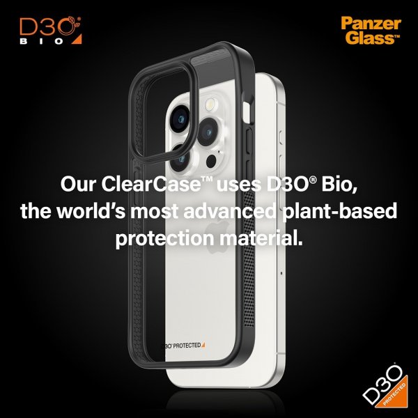 PanzerGlass iPhone 15 Pro -suojakuori ClearCase D3O, musta