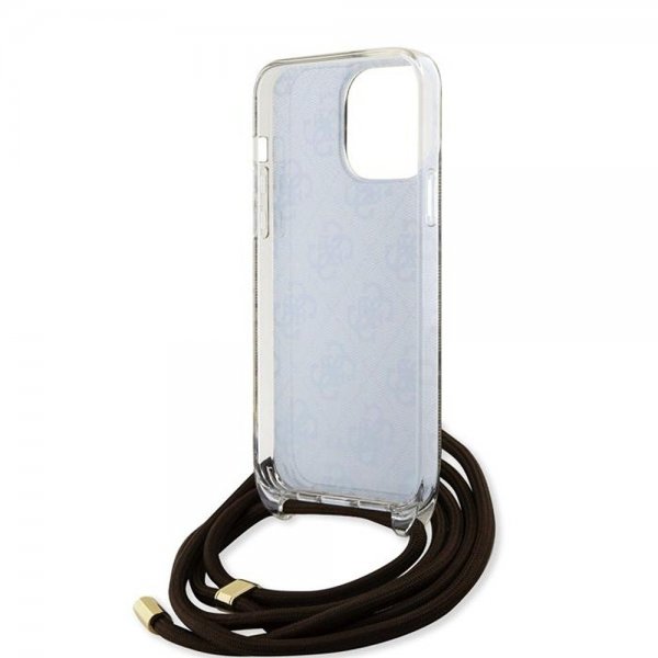 Guess iPhone 15 Pro -suojakuori Crossbody Cord, ruskea
