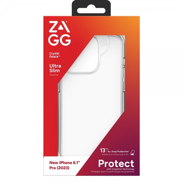 ZAGG iPhone 15 Pro -suojakuori Crystal Palace läpinäkyvä